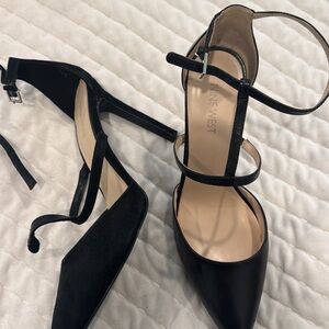 Nine West Black Strappy Heels